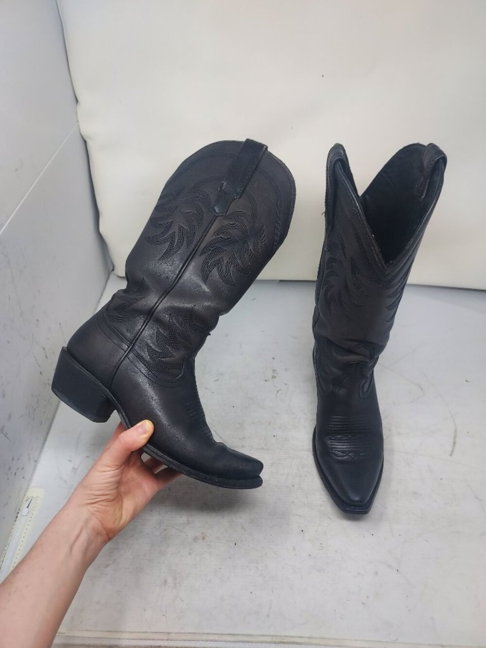 Tecovas Black Western Heeled Boots